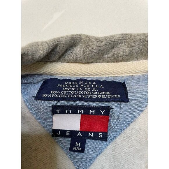Tommy Hilfiger Jeans Flag Crewneck Sweatshirt Men Adult Medium Gray USA 90s - Picture 7 of 8
